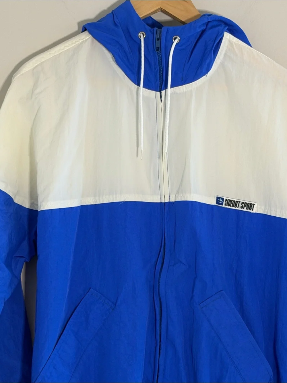 Vintage Sideout Sport Nylon Windbreaker Track Suit Set Jacket M Pant S Retro